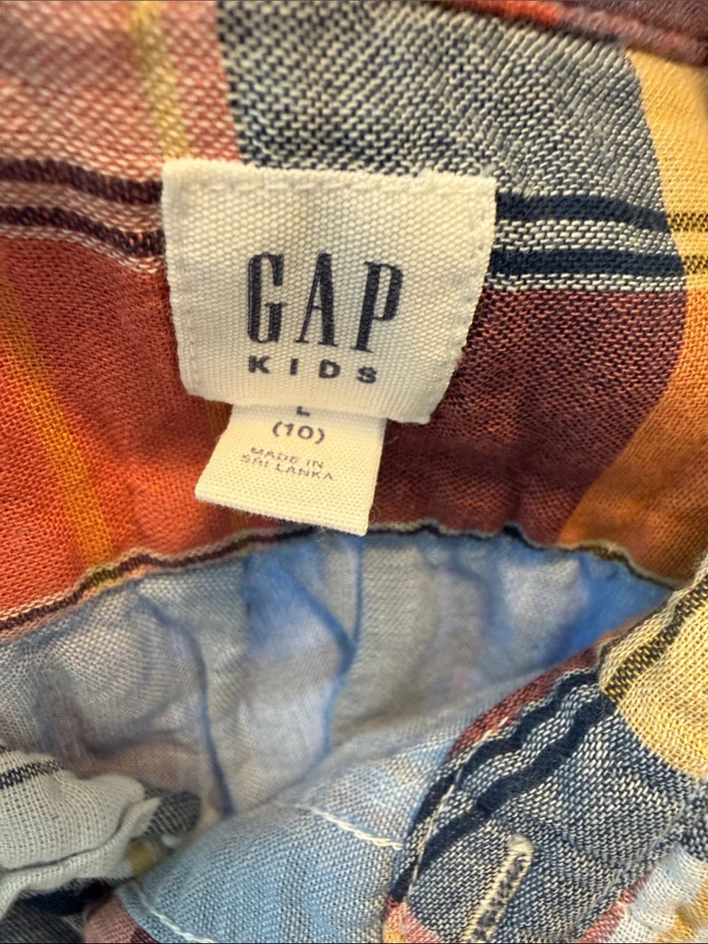 GAP Plaid Button-Down Shirt in Navy, Mustard, Rust, Cream